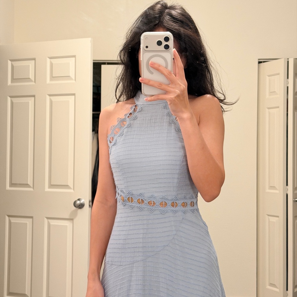 KEEPSAKE the Label Light Blue Lace Midi Dress